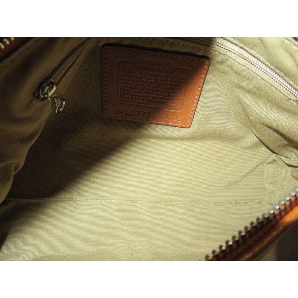 Coach 2007 Hamptons Cream & Tan Leather Demi Bag Baguette - Picture 7 of 13